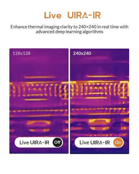 Thermal Imaging Camera With AI Scene Detection And Thermometer Mode For Home And Electrical Inspections, Detect Water Leaks, Insulation Gaps, Floor Heating Faults, Moisture And Solar Panel Issues, No-Fuss Setup Required, UIRA-IR 240x240 view