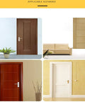 Different interior doors displayed in various settings, showcasing the 12 Piece 5 Inch Sliding Barrel Bolt Latch Kit Crafted From Heavy Duty Iron features.