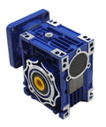 Blue NMRV040 Worm Gear Reducer with 10 To 1 Flange Input Shaft 14mm Output Clamp Shaft 18mm for Precision Motion Control