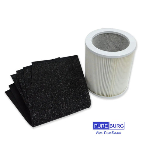 Replacement Filter Set For Hunter HP670 Air Purifier with H13 True HEPA and four activated carbon pre-filters displayed