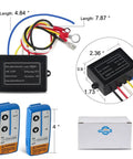 2 Piece Wireless Winch Remote Control Kit 12V Heavy Duty Recovery Switch Universal components and packaging displayed.