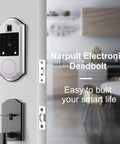 Fingerprint Smart Lock With Keyless Entry Electronic Deadbolt Bluetooth Keypad Digital Lock App Control Biometric Access, door view