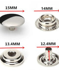 120 Pcs Stainless Steel Snap Fasteners Kit 15 mm Marine Grade For Boat Canvas, Clothes, Jeans, DIY Craft And Outdoor Gear