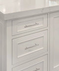 4 Inch Satin Nickel Truss Bar Cabinet Pulls 10 Pack Center To Center 104 mm on white kitchen drawers