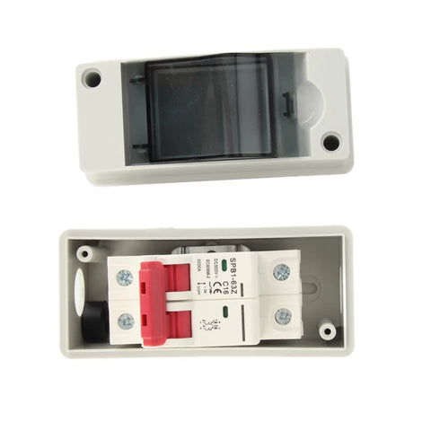 DC Solar Panel Breaker 16A 500V Outdoor Disconnect Switch IP65 Rated DIN Rail Enclosure For RV And Off-Grid Solar Power Systems