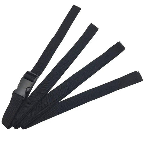 Two Pack 13 Foot Nylon Straps With Quick Release Buckle 1 Inch Wide Adjustable Heavy Duty Lashing Straps laid out