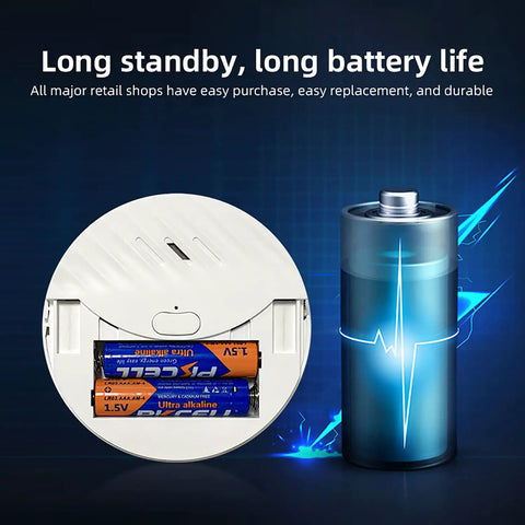 WiFi Door and Window Alarm with Vibration Sensor 130dB Siren Free App Alerts Works with Alexa and Google Home Glass Break Security Sensor for Home Office Garage Kids, rear battery compartment