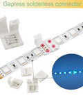4 Pin LED Strip Connector Kit For 5050 RGB 10mm Light Strips Not RGBIC With Eight Solderless Accessories Close View