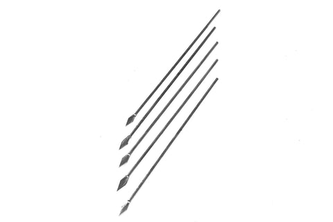 Five darts from Slock Master Blow Gun 5 Foot Long 625 Big Bore Caliber With Pistol Grip Dart Quiver And 20 Darts Included