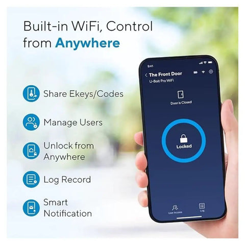 Smart Lock With Door Sensor And 7 In 1 Keyless Entry, Fingerprint ID, Auto Unlock, Smartphone Control, Built In WiFi Deadbolt app