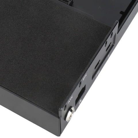 Close-up of Straight Fire External Gpu Docking Station Built Heavy for maximum gaming punch, showcasing USB4 and Thunderbolt 3 ports.