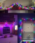 Easter String Lights LED Multi Color Glass C3 Bulbs 50 Count For Party Vibes On Patio And At Home, decorating mantel and window