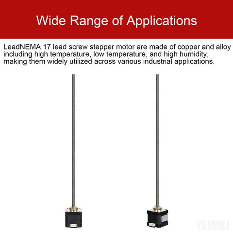 Front view: two YEJMKJ Nema 17 stepper motors with 350mm T8 lead screws
