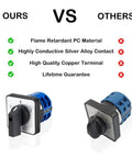 Comparison of LW28-32 Changeover Switch 3 Position 8 Terminal Universal Rotary Cam Selector with other switch.