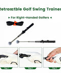Retractable Golf Swing Trainer With Click Feedback Posture Correction Arm Band And Grip Trainer for Right Handed Players
