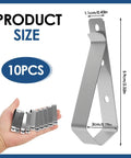 Hand holding Stainless Steel Garage Door Opener Clip For Visor 10 Pack, Durable Remote Visor Clips Bulk Set with product dimensions.