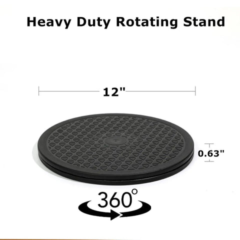 2 Pack 12 Inch Heavy Duty Rotating Display Stand With 360 Degree Spin And Steel Ball Bearings Lazy Susan showing 12-inch diameter