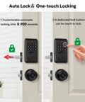 Electronic Keypad Deadbolt For Beefing Up Your Home Security With 50 User Codes And Anti-Peep, Auto Lock, 1-Touch Locking