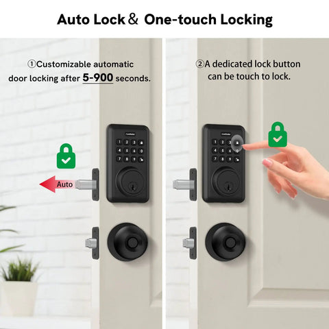 Electronic Keypad Deadbolt For Beefing Up Your Home Security With 50 User Codes And Anti-Peep, Auto Lock, 1-Touch Locking