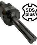 5/8 To 11 Male To SDS Plus Core Drill Adapter For Core Bits, Heat Treated Steel With High Strength, side view with SDS Plus logo