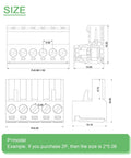 Five Pair Four Pin 5.08mm Pitch Screw Terminal Block Connector Kit Pluggable With Phoenix Plug For 12 To 28 AWG Wire, size diagram