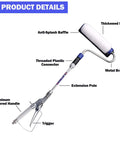 Diagram of Inner Feed Airless Paint Sprayer Gun Attachment Kit With 10 Inch Roller Extension showing labeled parts and features.