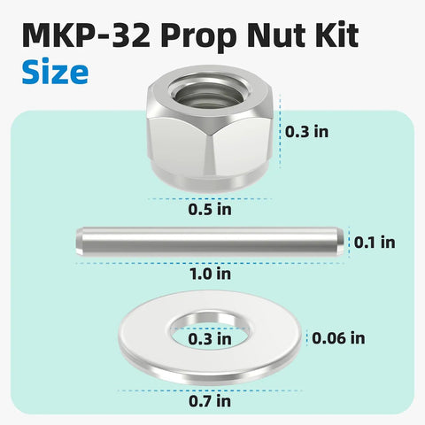 Prop Nut Kit For MKP 32 And MKP 37 Trolling Motors Replacement For Minn Kota Shear Pin No Fuss Easy Install Prop Nut Set