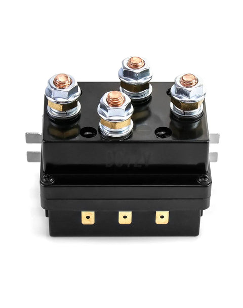Beefed-Up 12V 500A Winch Solenoid Relay Contactor with sealed housing, alloy contacts for ATV UTV winches forward and reverse control