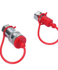 Heavy Duty Hydraulic Quick Connect Coupler One Quarter Inch Npt 4000 Psi Hardened Steel Fitting Dust Caps Included, two capped couplers