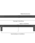 Diagram of 10 Pack 6.3 Inch 160mm Matte Black Knurled Cabinet Pulls showing dimensions for durable kitchen handles, ideal for cupboards and drawers.