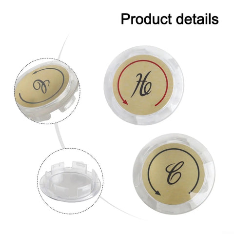 Upgrade Your Bathroom With These Stylish UrbanHui Acrylic Chrome Faucet Handle Cap Index Buttons. This 8 Piece Kit Includes Clear Hot Cold Indicators And Double Handle Sink Shower Knob Markers For Kitchen And Bathrooms, Featuring Precise 34 Inch Fit. clear acrylic hot cold faucet index button set, 3.4 cm