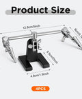 Four Piece Helping Hands Soldering Tool Set With Flexible Arms And Alligator Clips dimensions illustration