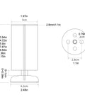 Diagram of Heavy Duty Adjustable Stainless Steel Furniture Legs Rock Solid Round Metal Table Support Feet dimensions and design.