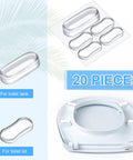 Twenty Pack Toilet Seat Bumpers Replacement Kit With Universal Fit And Strong Adhesive, clear silicone rubber bumpers, 20 pieces