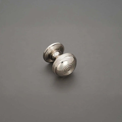 Solid Brass Beehive Cabinet Knob Set In Nickel Finish For Drawers And Cabinets Old Style Bloxwich Drawer Pulls Preston Large Size Screws Included Durable Vintage Hardware shown