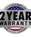Badge showing '2 Year Warranty' with U.S. flag and 'U.S. Based Supplier' text