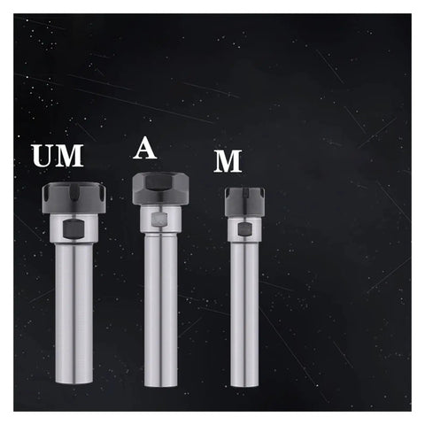 Ultra Precision C16 ER20 Extension Rod For CNC Milling Tools With 100mm Length And M Type Nut Collar on black background