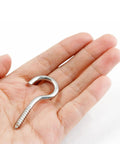 Built Like A Tank M4 X 50Mm Stainless Steel Screw Hooks, 2 Inch Heavy Duty Eye Bolts, shown in hand.
