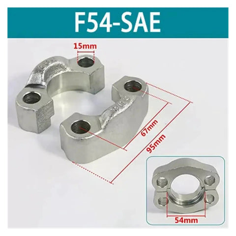 Top Notch Split Hydraulic Flange Fitting SAE Standard Fits F38 To F54 Specs 54mm metal connector, 15mm bore for hydraulic lines