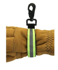 Heavy Duty Firefighter Glove Strap With Reflective Lime Trim Extra Long 7.5 Inch Sides Industrial Nylon Webbing Hook And Loop Closure
