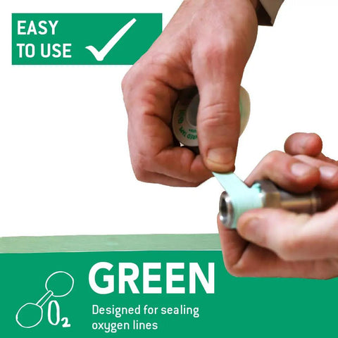 Kickass High Density PTFE Thread Seal Tape For Oxygen Lines And Plumbing Pipes Half Inch By 260 Inch Leak Proof Industrial Grade Sealant Roll 3 Pack being applied to a pipe fitting.