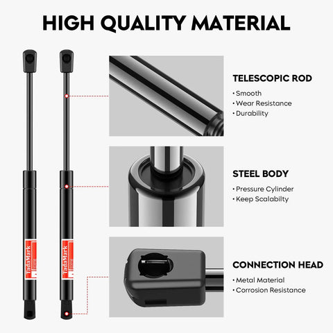 Top Shelf Hella Sturdy Rear Trunk Lid Struts And Lift Supports For Buick Century 2000 2005 And Regal 1999 2004 Oldsmobile Intrigue Left Right Pair 4122 Exact Fit Smooth Action, showcasing quality steel body and telescopic rod.