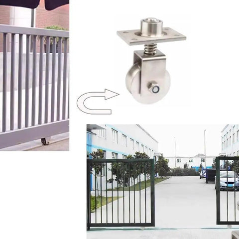 Beefy Heavy Duty 68mm V Groove Gate Wheels With Spring Loaded Caster Stainless Steel Sliding Track Rollers 550 Lbs Load Capacity H Shaped Gate Caster For Sliding Doors And Gates, stainless gate wheel on sliding gate