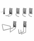 Heavy Duty Wall Track Storage System With Two PVC Panels And Seven Hooks for garage, shed and pantry, wall mount utility rack