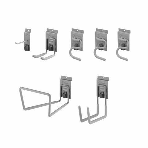 Heavy Duty Wall Track Storage System With Two PVC Panels And Seven Hooks for garage, shed and pantry, wall mount utility rack