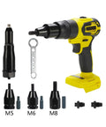 Badass Brushless Electric Rivet Nut Gun And Rivet Gun Combo For M3 To M12 Dual Purpose Power Tool with copper motor and accessories.