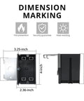 1 Gang Adjustable Electrical Outlet Box With 21 Cu In PVC Junction Box And Living Hinges, ETL Listed For Easy Cable Entry, Gray Single Gang Switch Box For DIY Home Improvement And Smooth Cable Management, dimension marked