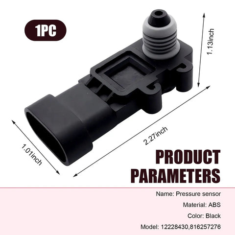 Fuel Tank Pressure Sensor Replacement With Waterproof Socket High Precision Durable Automotive Sensor in black ABS plastic.
