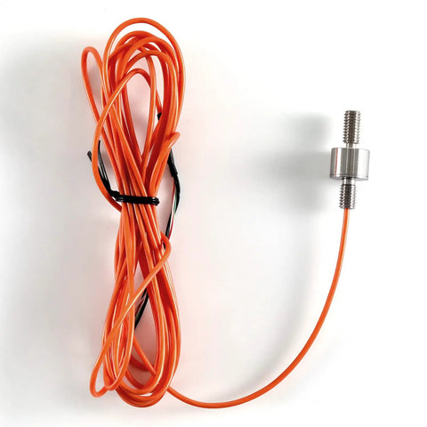 Compact Pull Rod Load Cell Sensor For Tension And Compression Ultra Precise 0.2% Accuracy 0-10 kg Range Small Footprint And Easy Mount For Scales And Tests In Tight Spaces, orange cable with threaded metal body