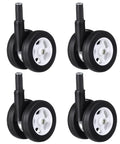 4 Pcs Baby Walker Wheel Replacement Casters With 0.3 Inch Mounting Hole For Baby Strollers And Walkers Durable Plastic And Rubber Swivel Wheels